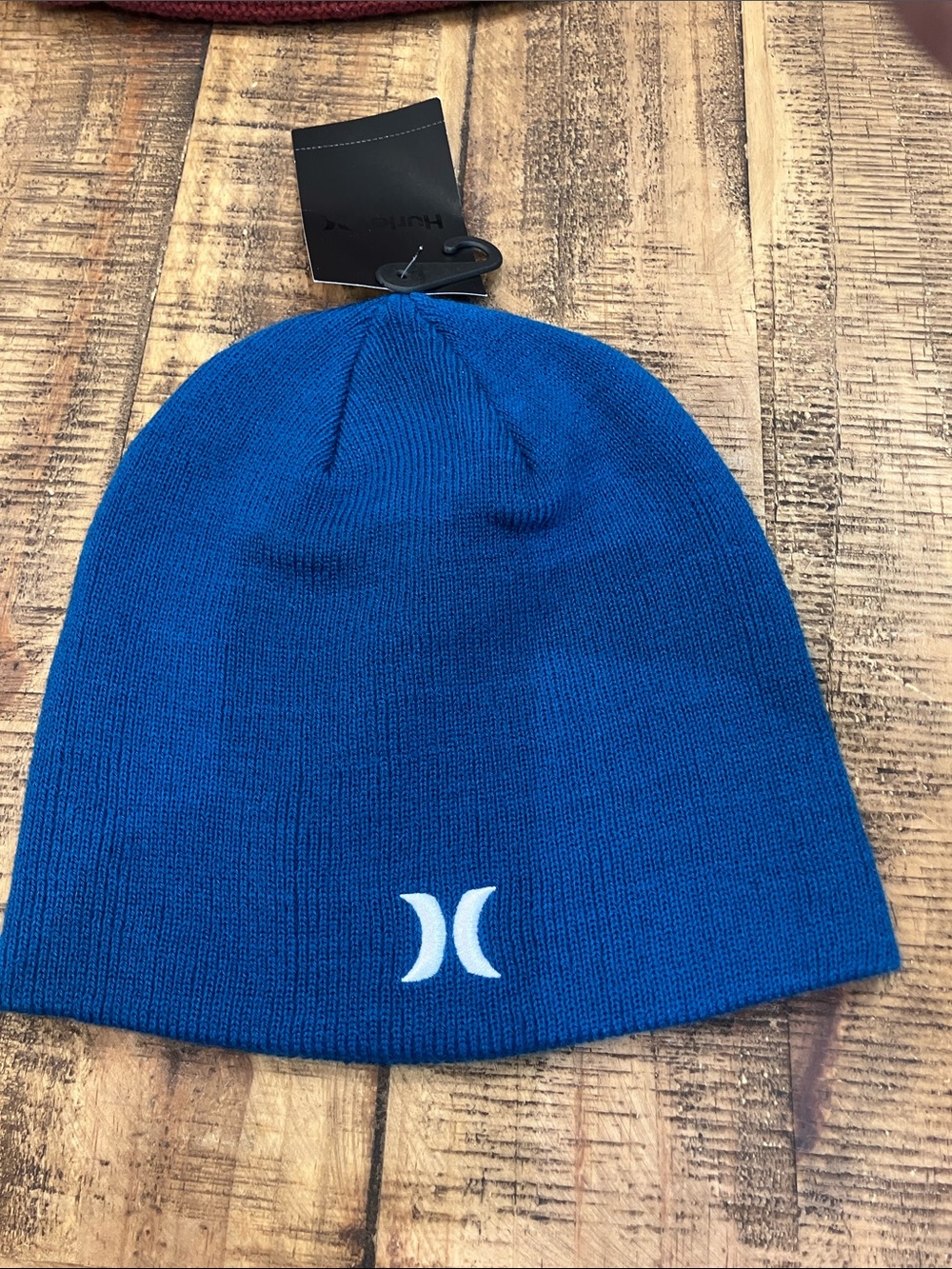 Hurley Ocean Blue Blue Knit Beanie with White Logo